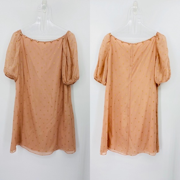 Anthropologie Dresses & Skirts - Lauren Moffatt Silk Button Dress Blush ROSE Gold